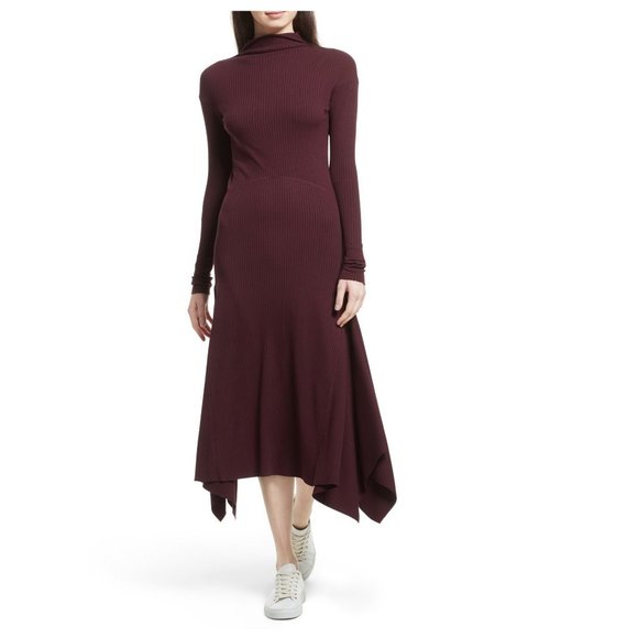 NWT Theory Ribbed Sweater Wool Blend Dress - Picture 1 of 8